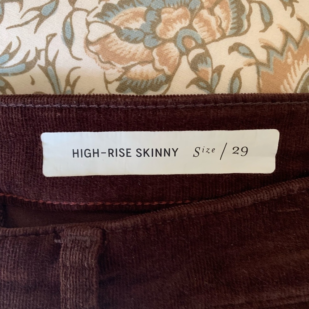 Pilcro High Rise Skinny‎ Brown Cord Pant - Picture 5 of 6